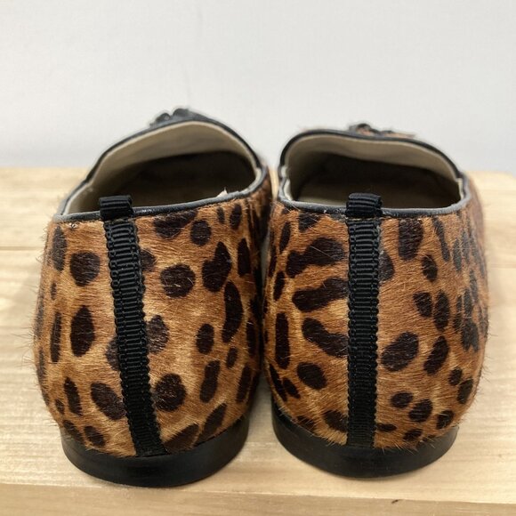 Boden Ines Loafers, Size 6, 36.5 Leather Calf Hair Animal Print Tassels Flats - Picture 5 of 12